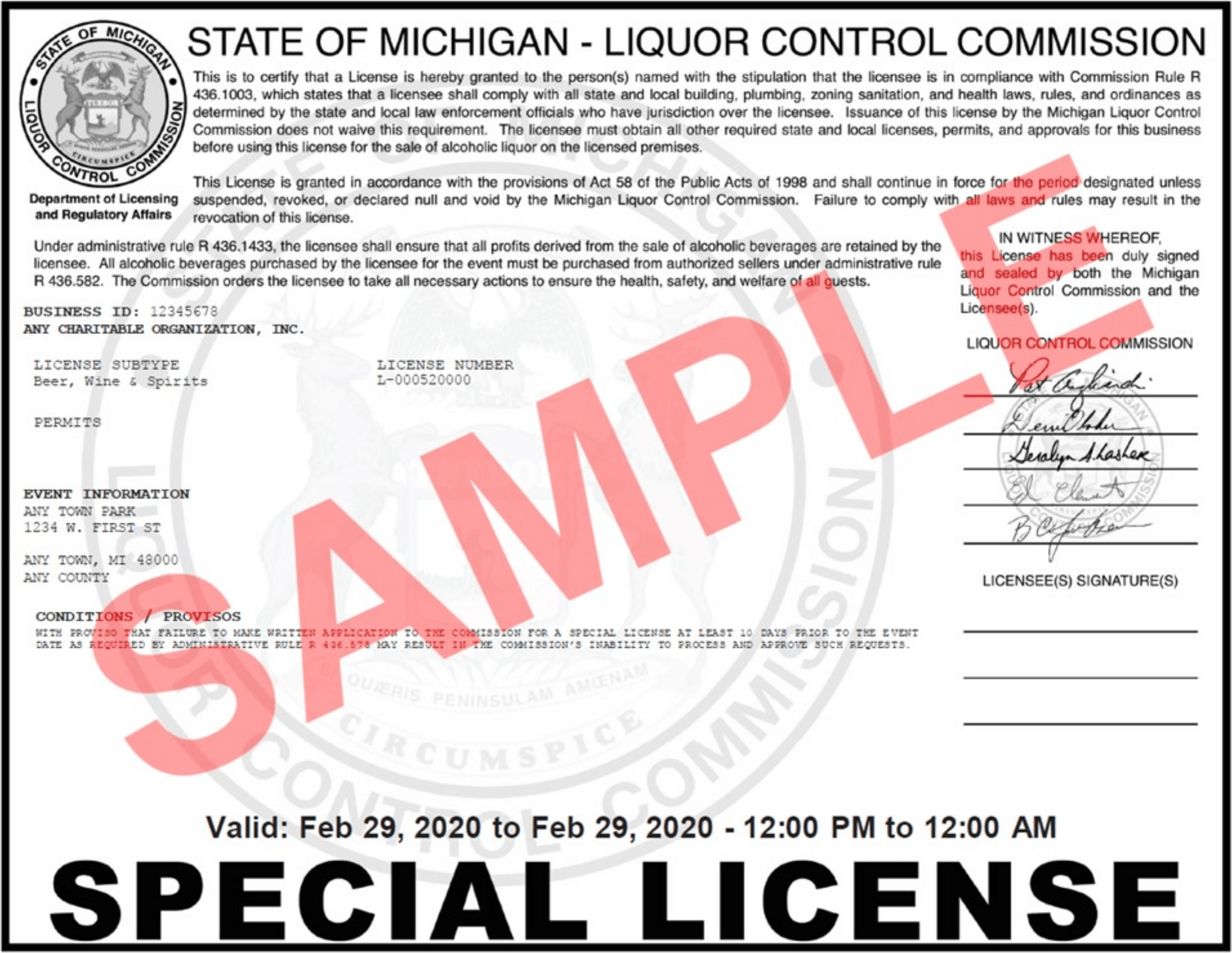 Sample Special License Image