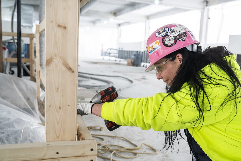 Karmyn Valentine at a construction site.