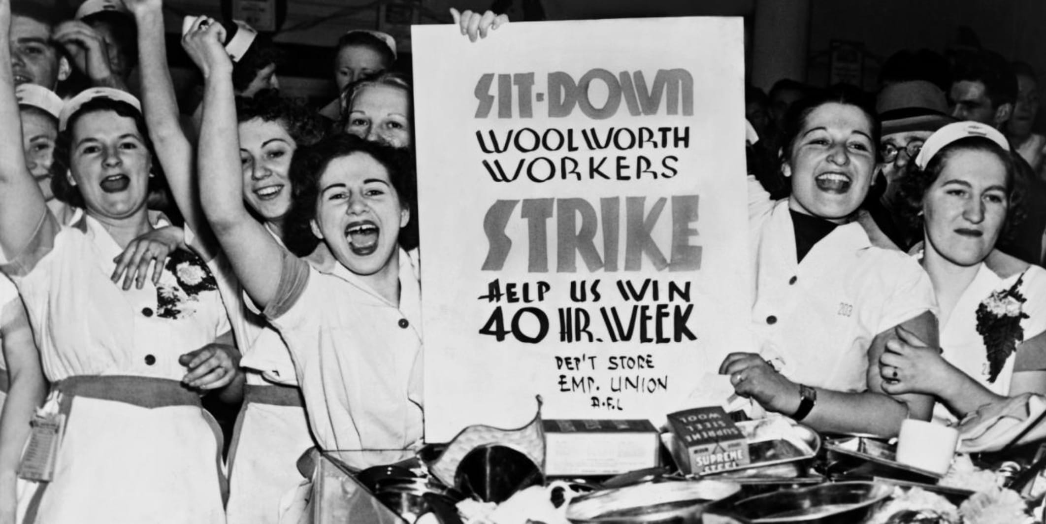 People striking at the Woolsworth's Five and Dime
