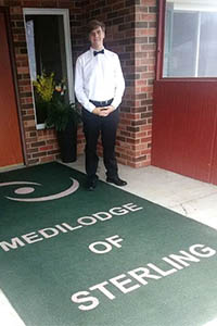 person standing in front of building