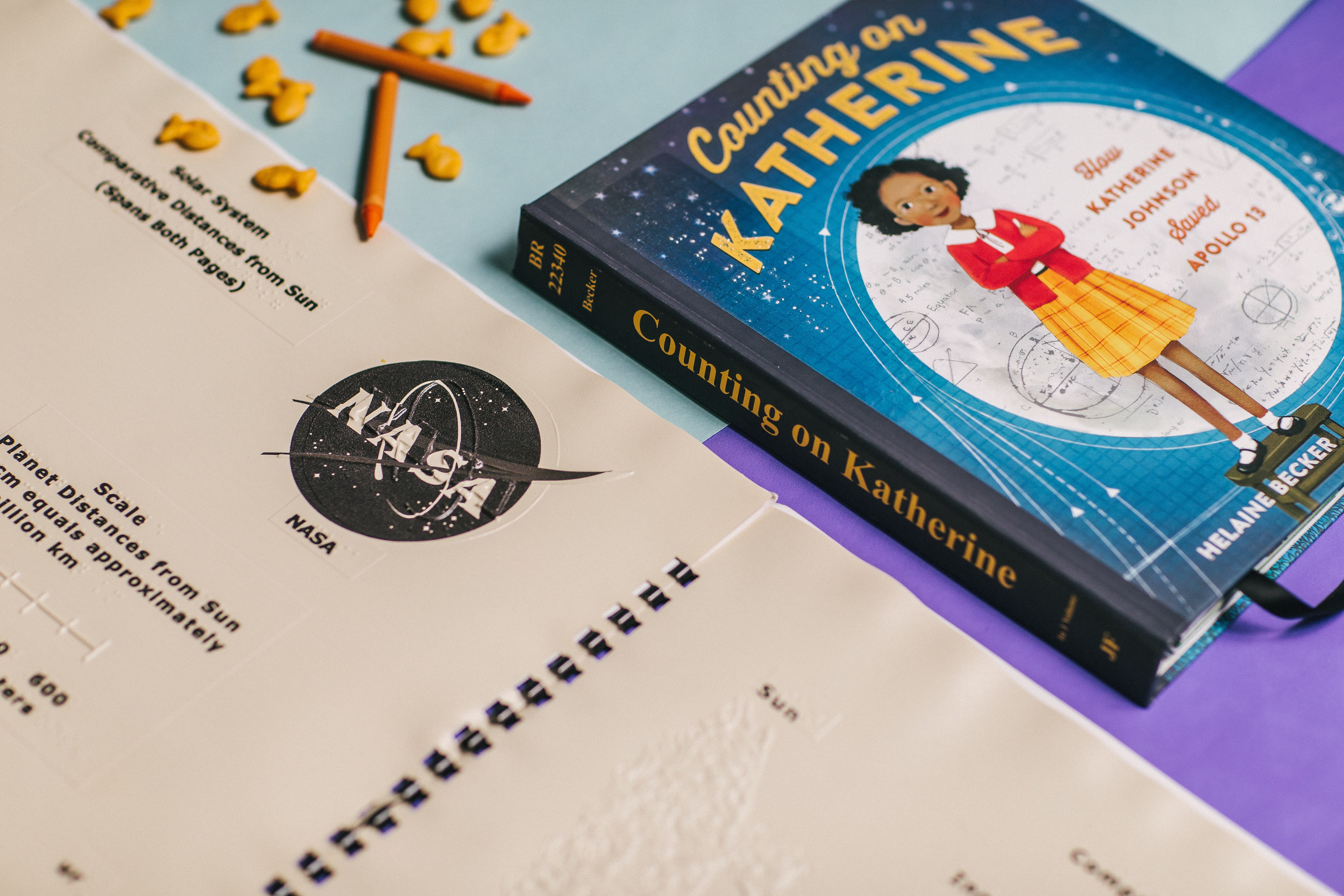 Print braille book on table