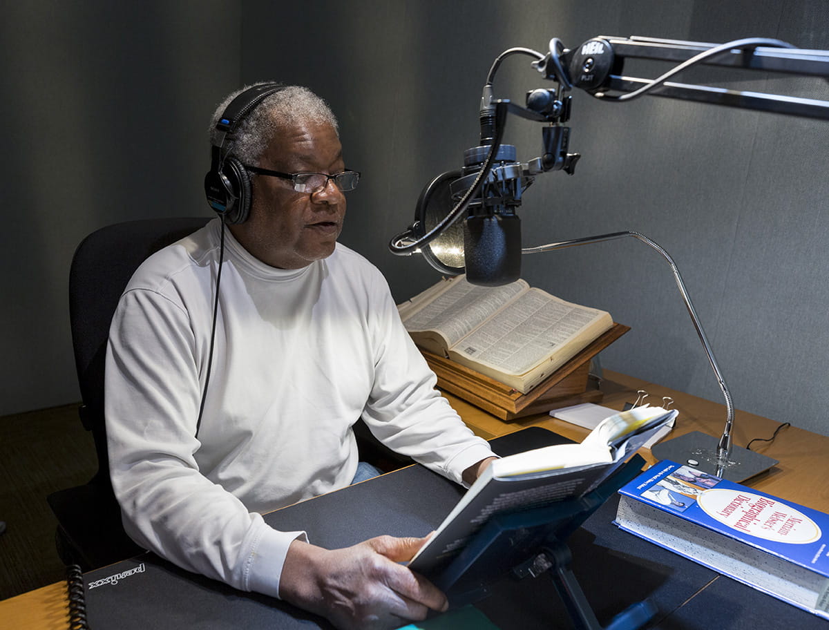 NLS narrator in studio