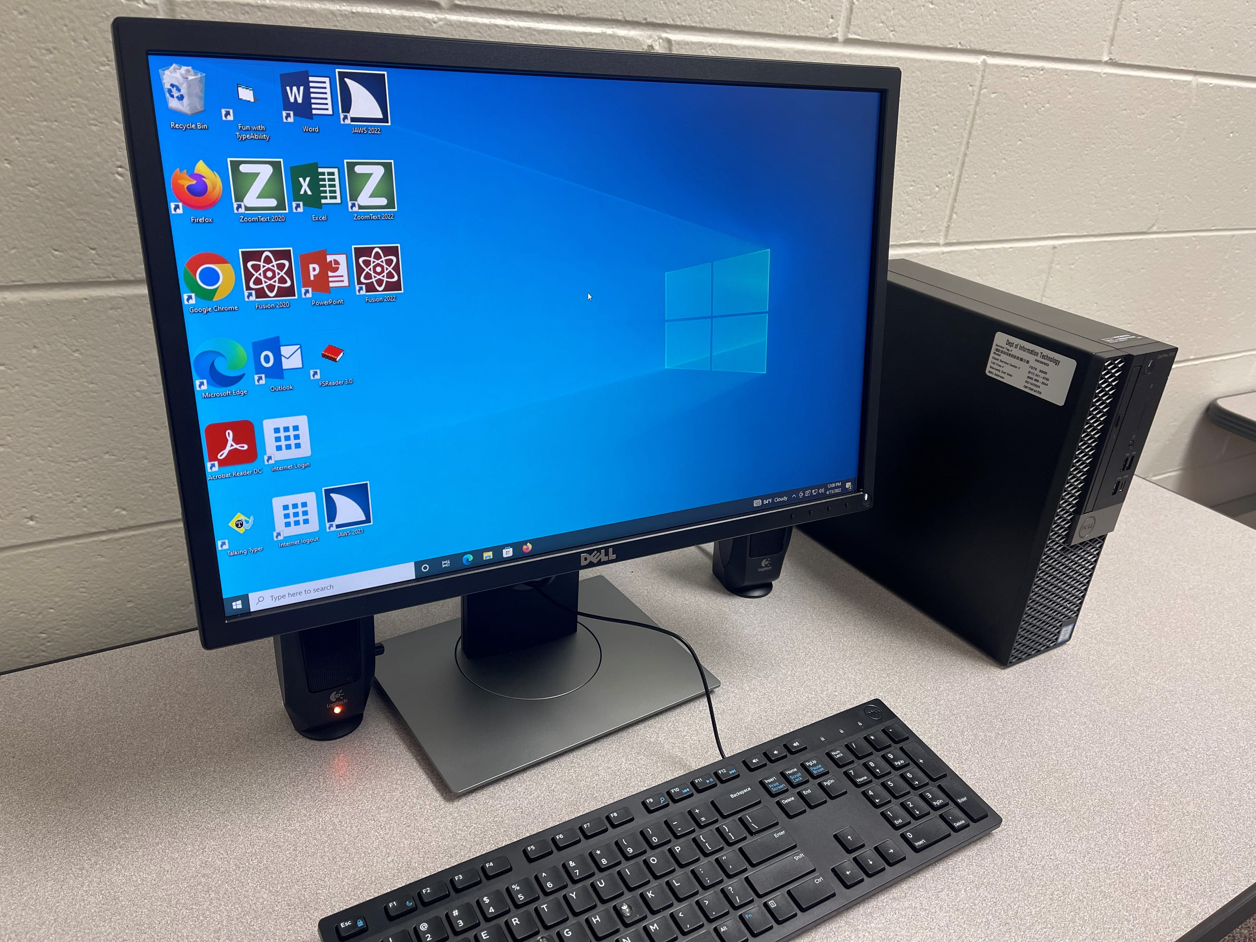 Computer monitor and keyboard