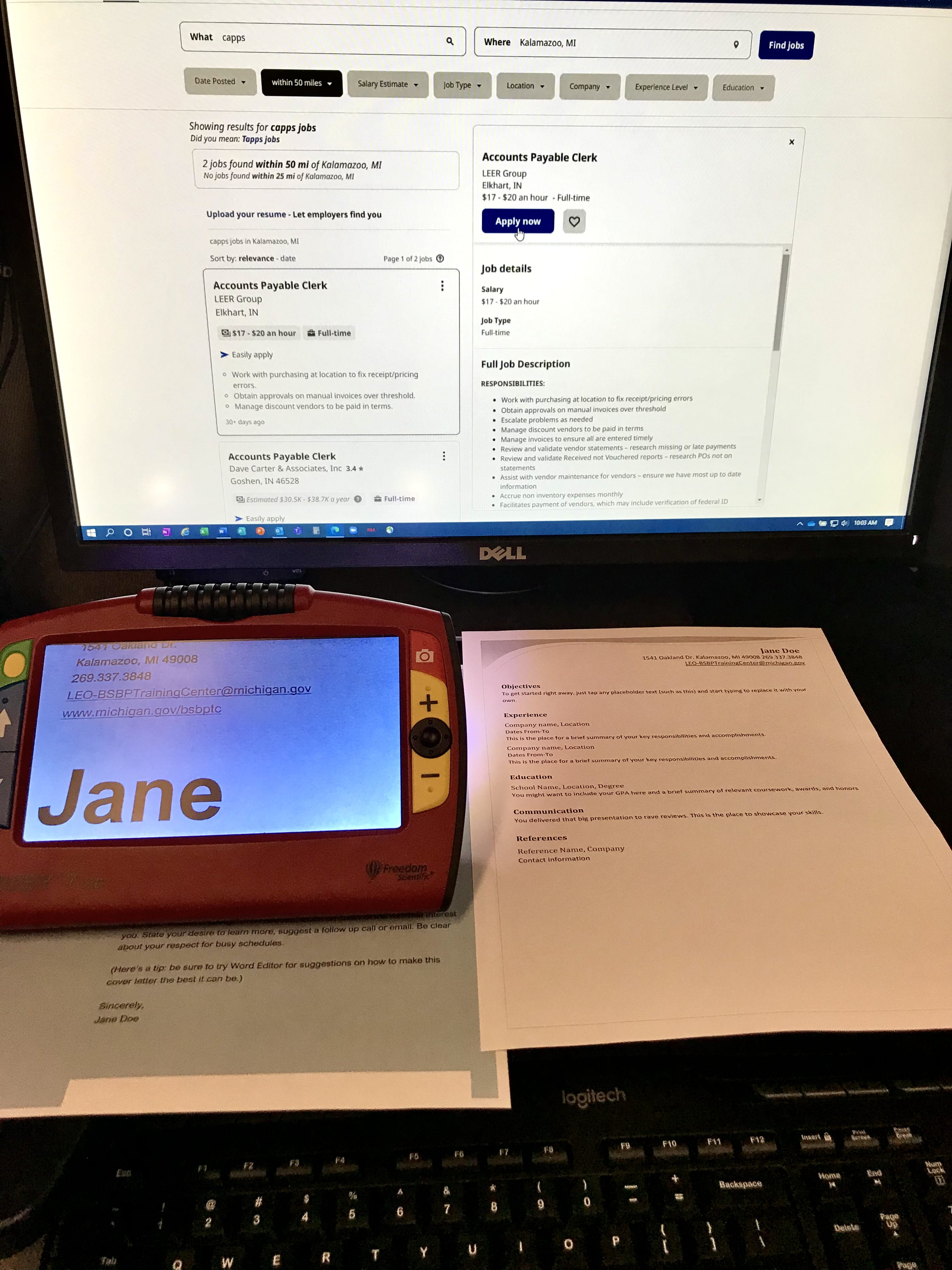 Multiple tools being used for a job search.