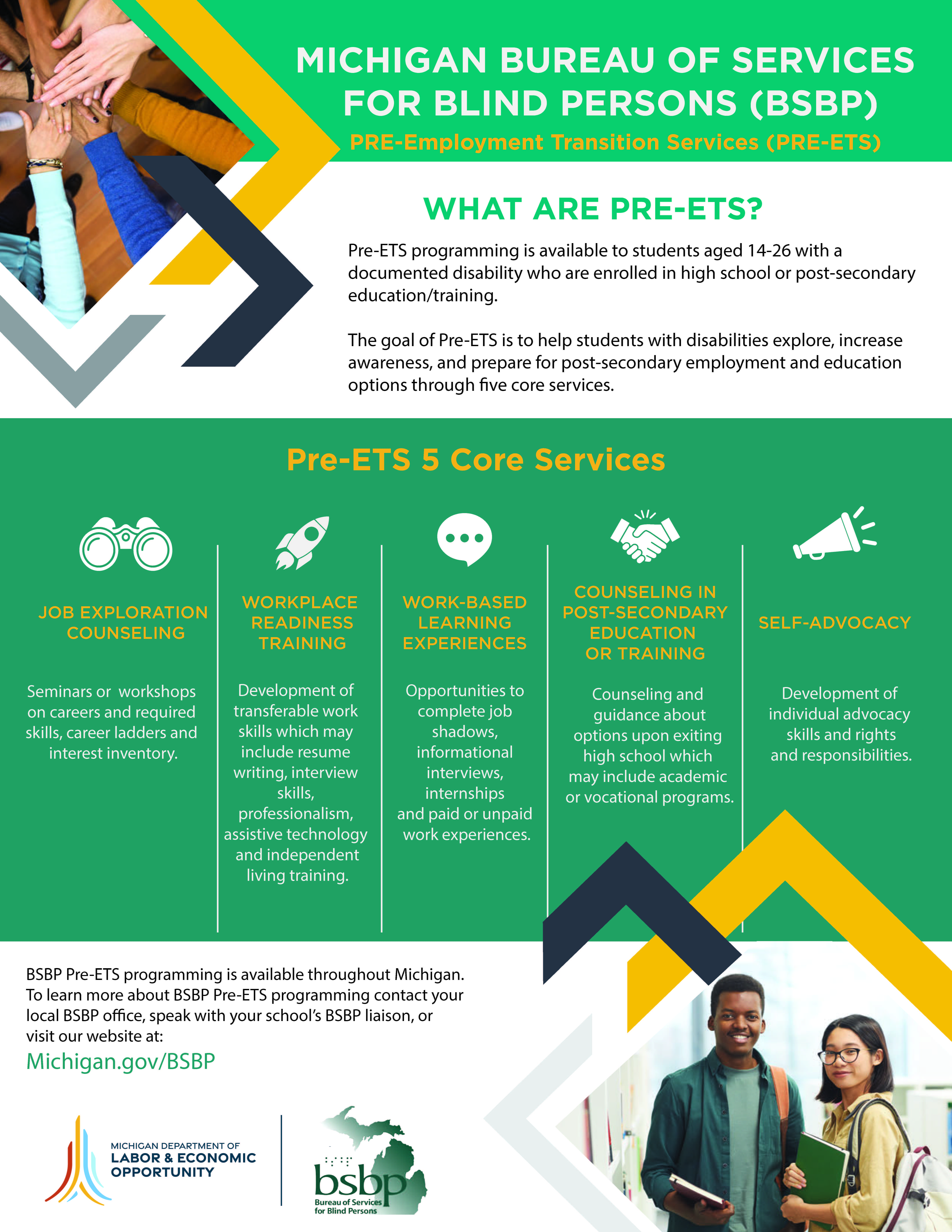 One Page Transition Informational flyer