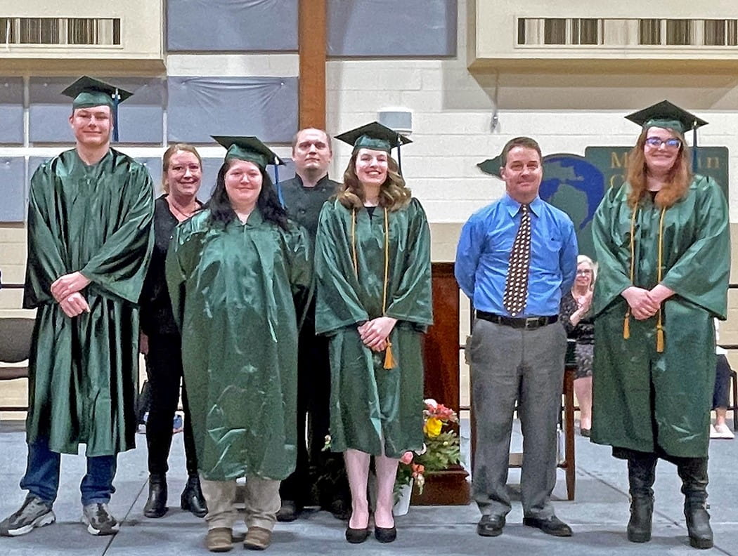 Michigan Career and Technical Institute staff with Honor Award recipients (left to right) Zachary Miller, Mindy Hart, Holly Leverenz and Piper Mitchell.