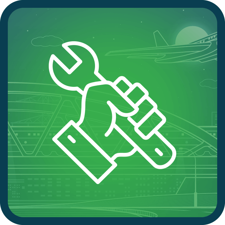 An icon of a hand grasping a wrench.