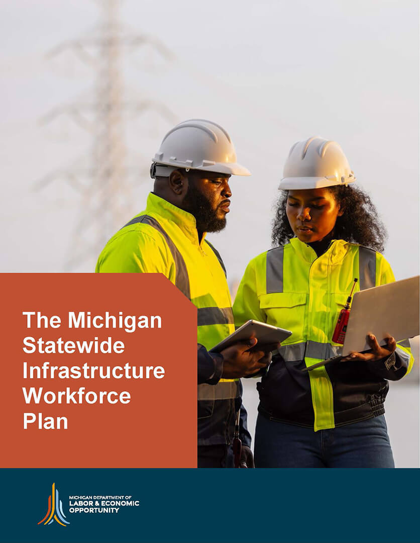 Report cover for the Michigan Statewide Infrastructure Workforce Plan