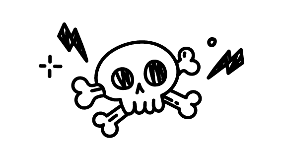 skull and bones showing a hazard