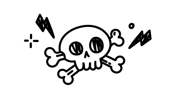 skull and bones showing a hazard