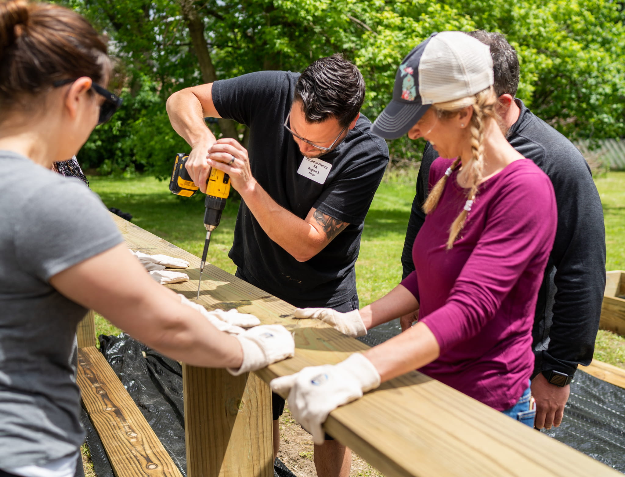 Volunteers Building a House