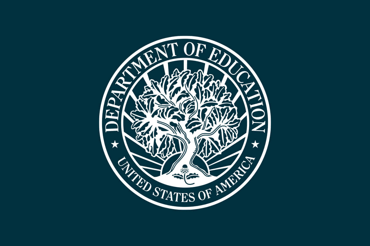 U.S. Department of Education seal with a stylized tree at the center.