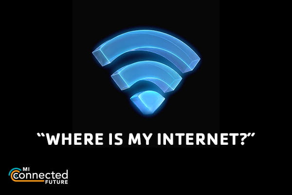 Wi-Fi symbol with the tagline "Where is my internet?"