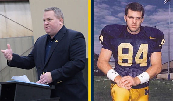 Air Flow Equipment Inc. President Matt De Young is pictured in a 1996 University of Michigan football photo