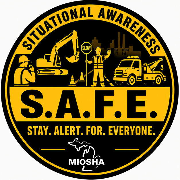 MIOSHA Stay Alert For Everyone SAFE Logo