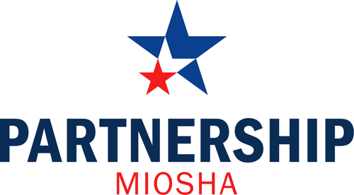 MIOSHA Partnership Logo with Two Stars in blue and red.
