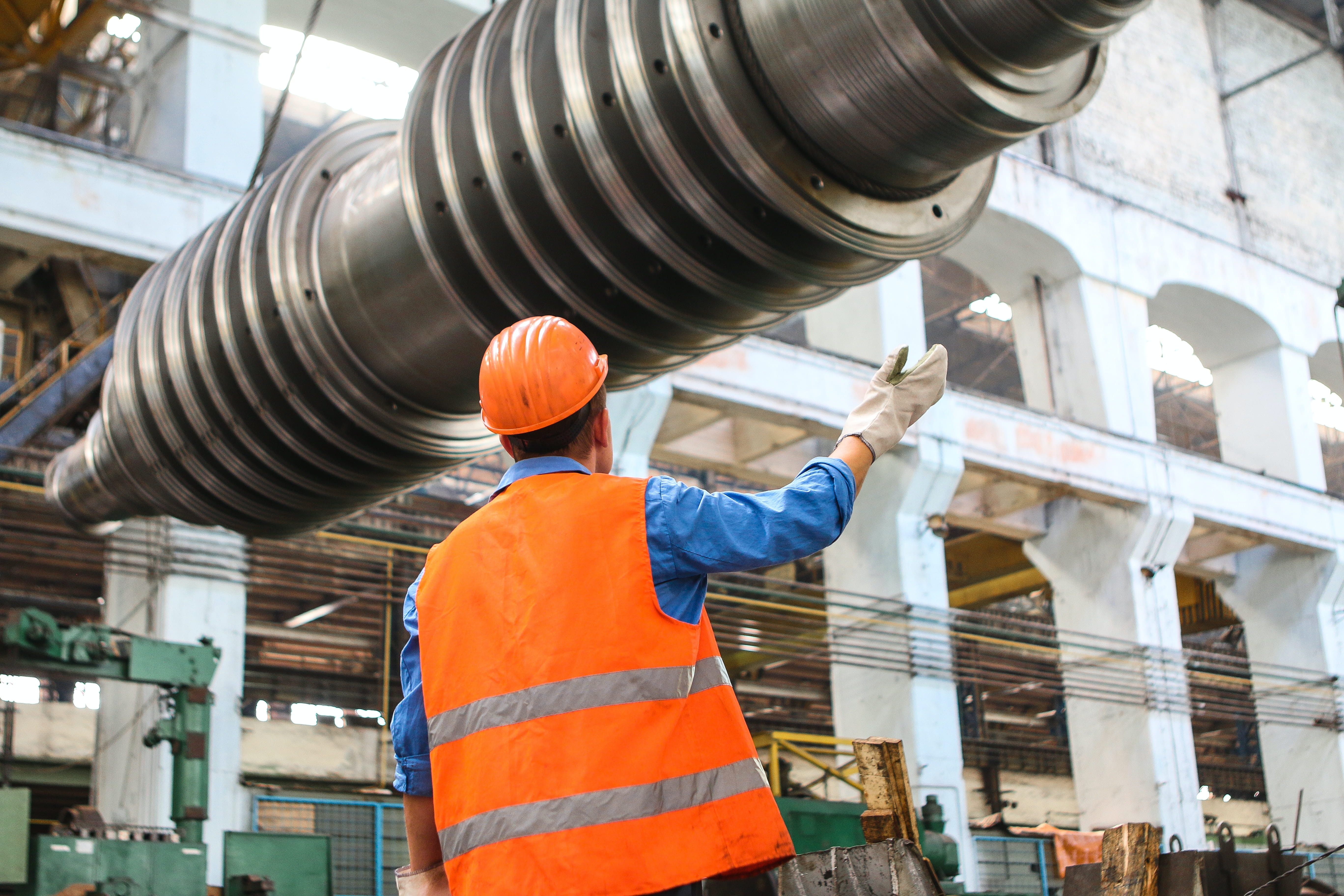 Man wearing PPE during construction