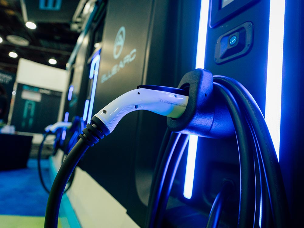 An E-vehicle charging station