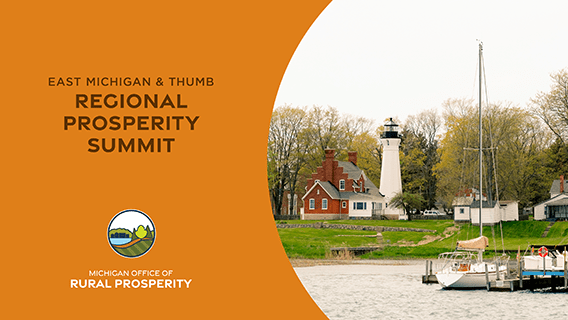 East Michigan & Thumb Regional Prosperity Summit with small town in background