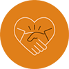 two hands inside of a heart representing community