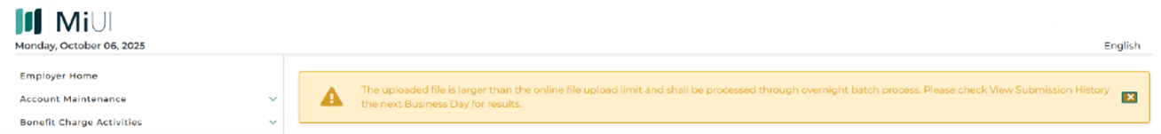 A screenshot of the overnight batch process notification.