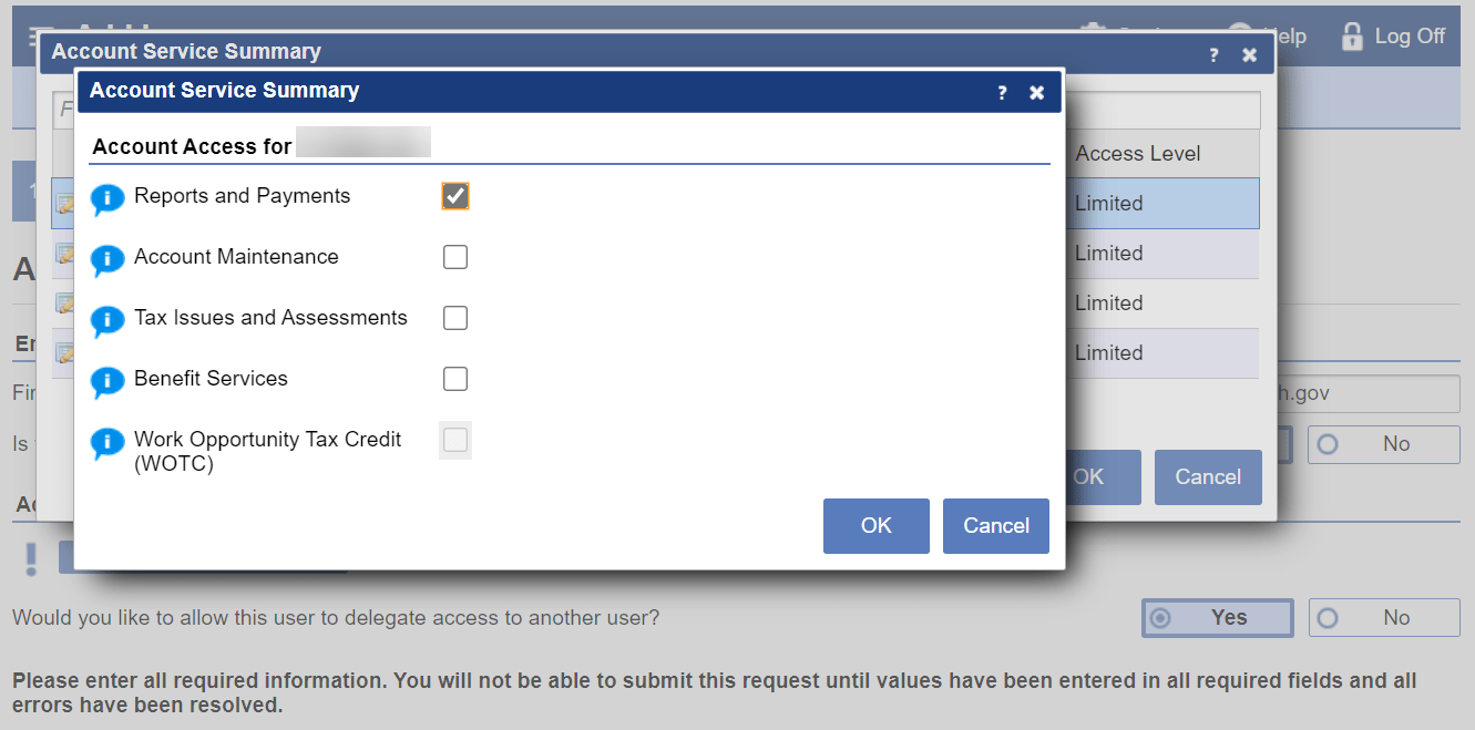select the desired functions and click OK