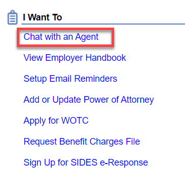 click chat with agent link