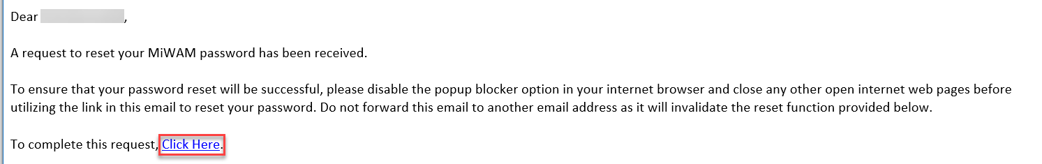 select "click here" from the eamil you receive
