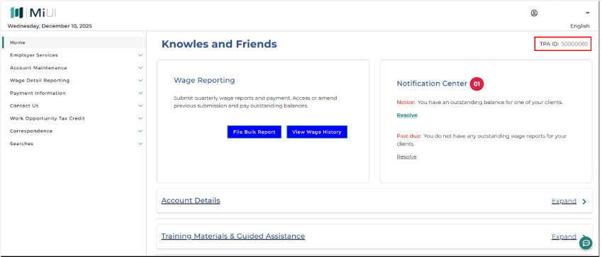 A screenshot of MiUI highlighting the TPA ID in the top right corner of the screen.