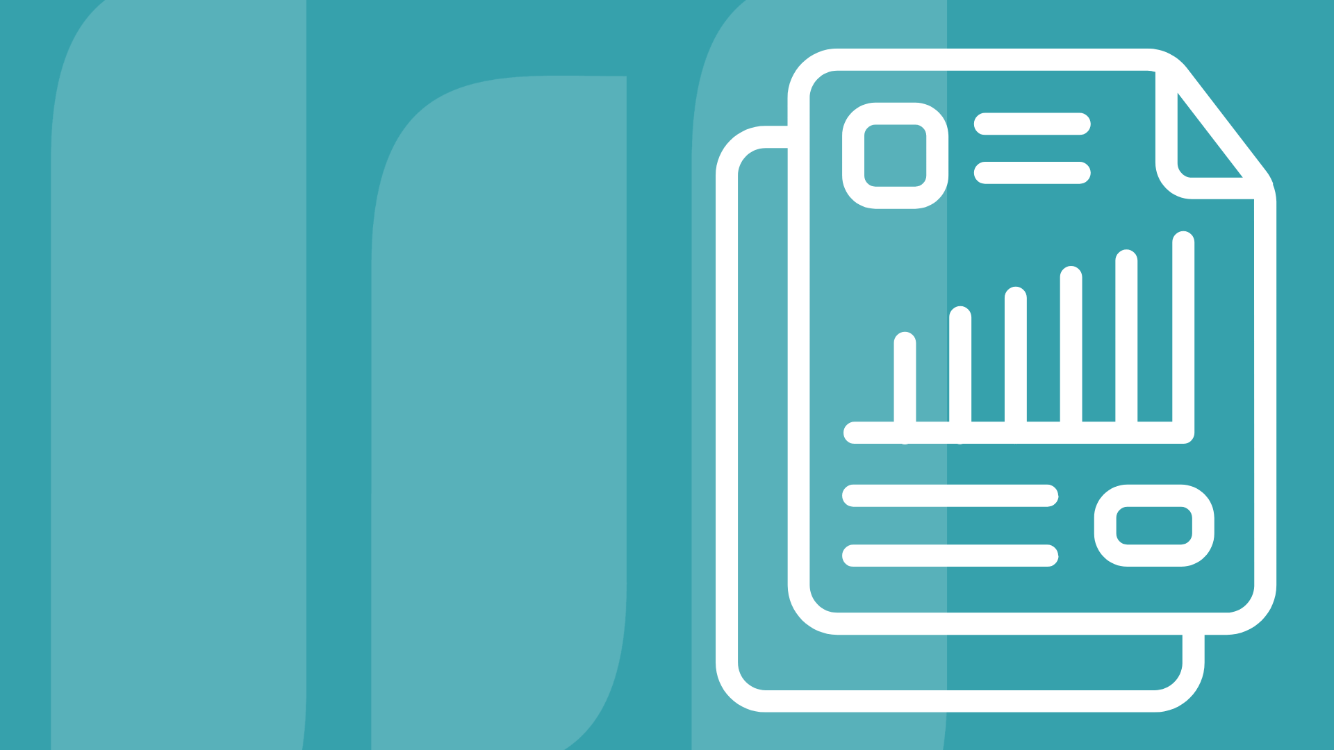 Icon of documents with data and text.