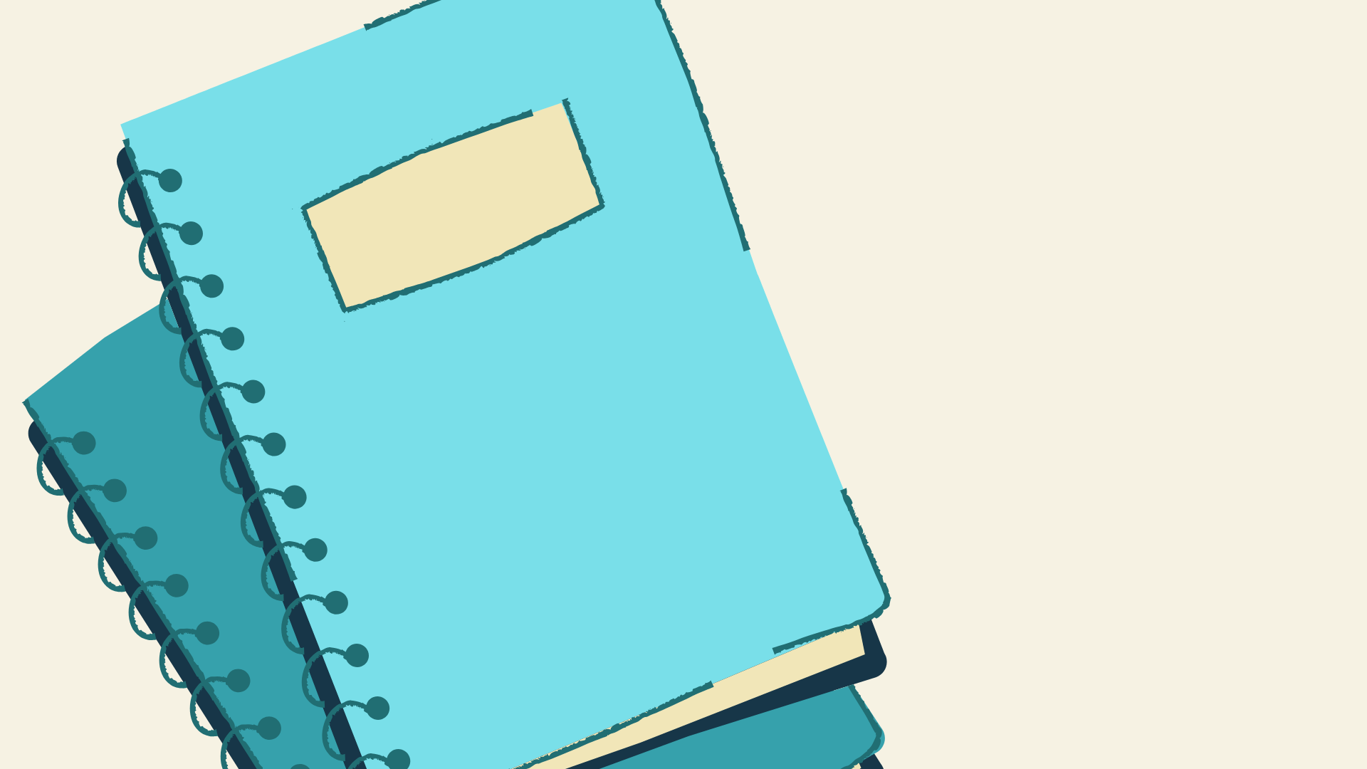 An 2D illustration of a notebook.
