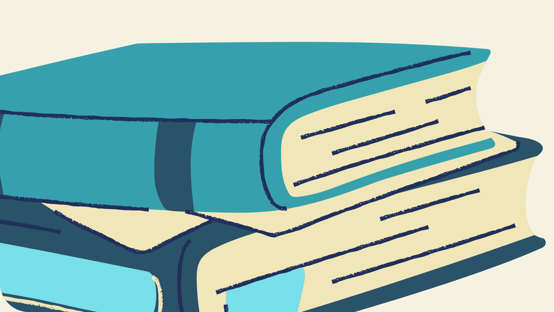 An 2D illustration of books.
