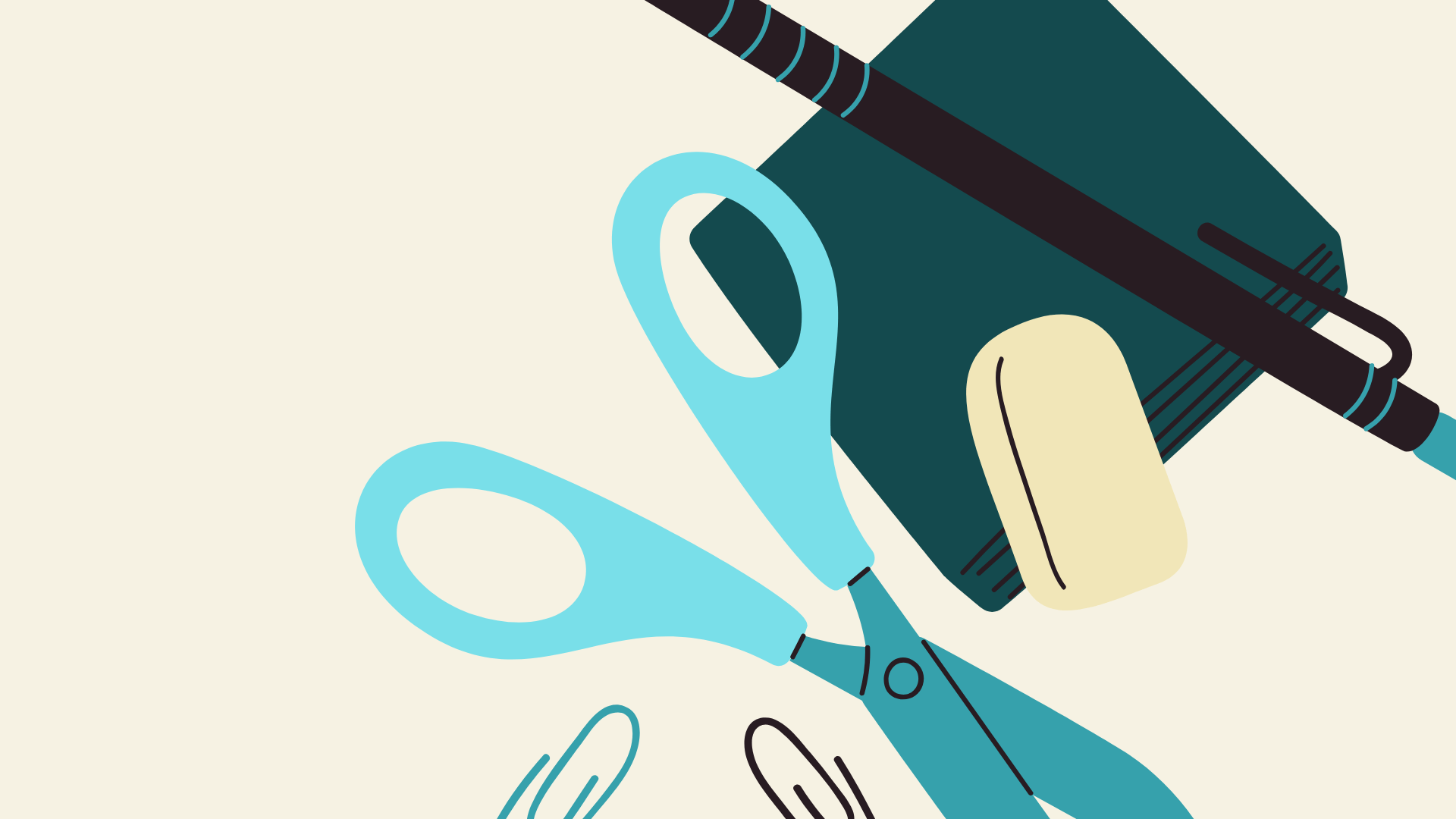 An 2D illustration of stationary supplies.