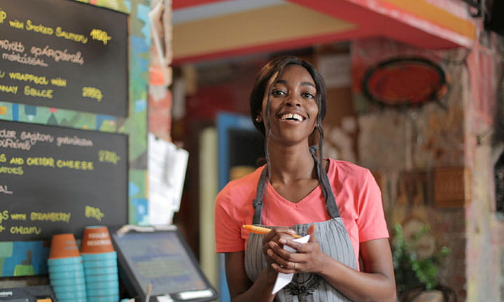 teen worker coffee shop generic