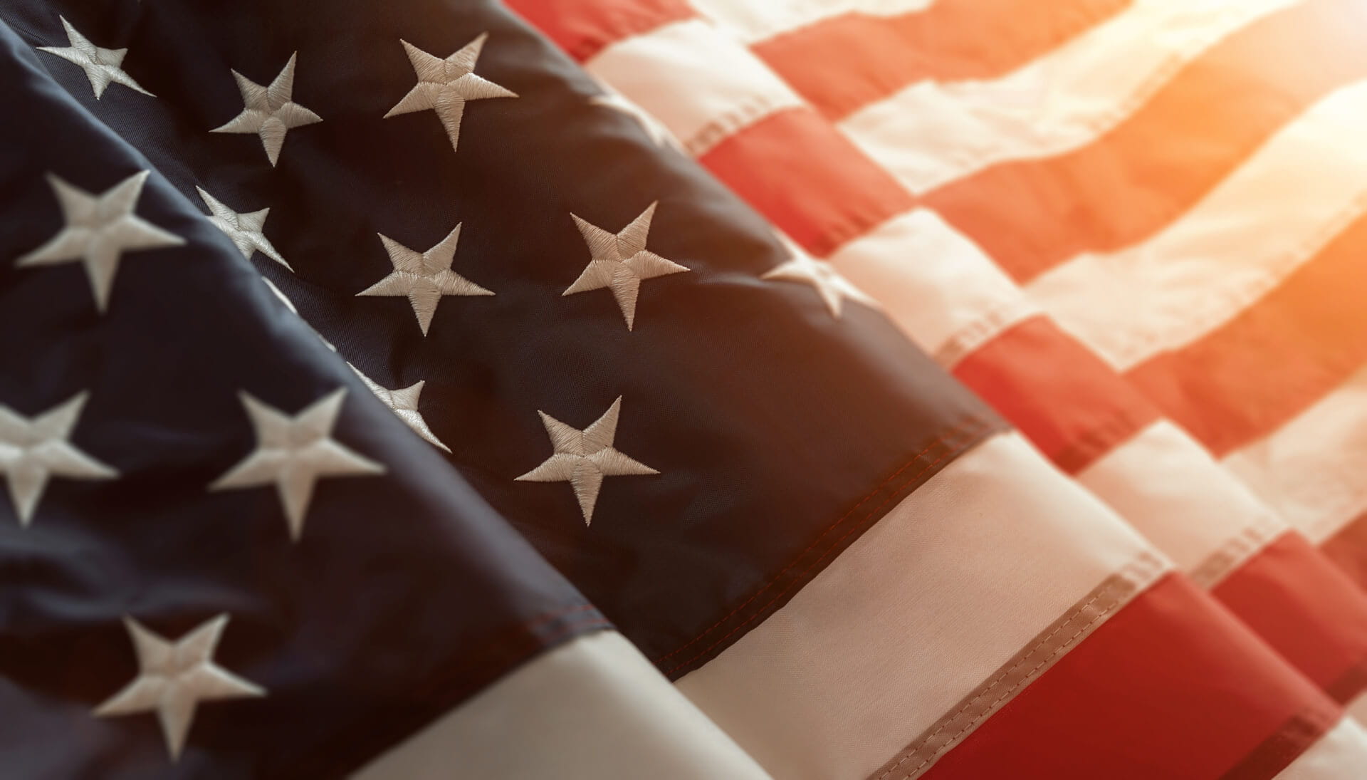 An American flag waving.