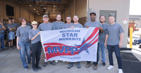 Members of the Nucraft Furniture Company safety team are pictured during Nucraft's MIOSHA MVPP Star award Ceremony on Sept. 18. 2024