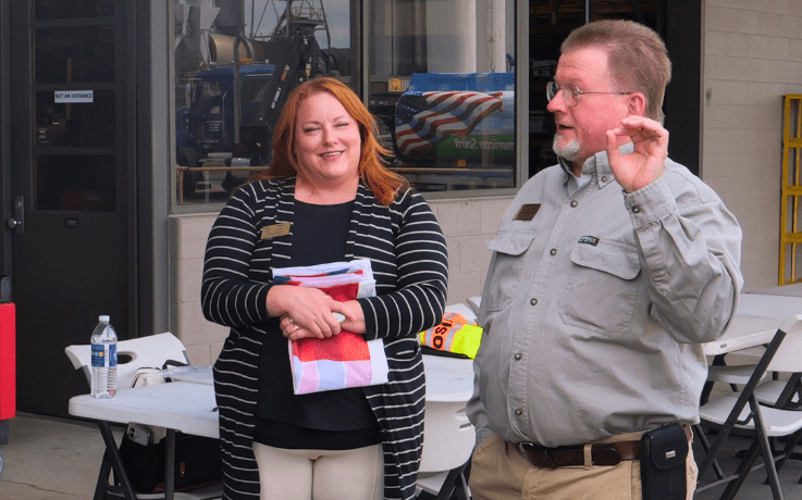 A speaker addresses attendees during the Marathon Romulus LP Terminal MVPP STAR certification ceremony.