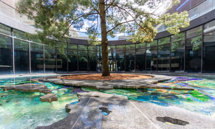 2024 Library of Michigan About Michigan Library and Historical Center Fountain 2
