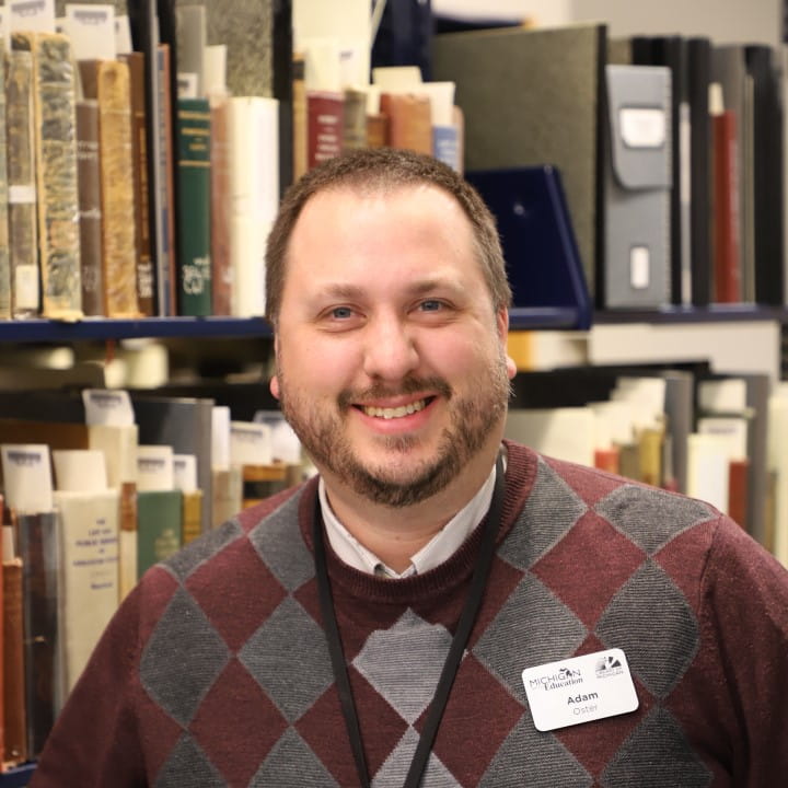 2023 Library of Michigan About Staff Presenters Adam Oster headshot link