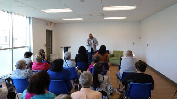 Michigan Notable Books Author talking at library