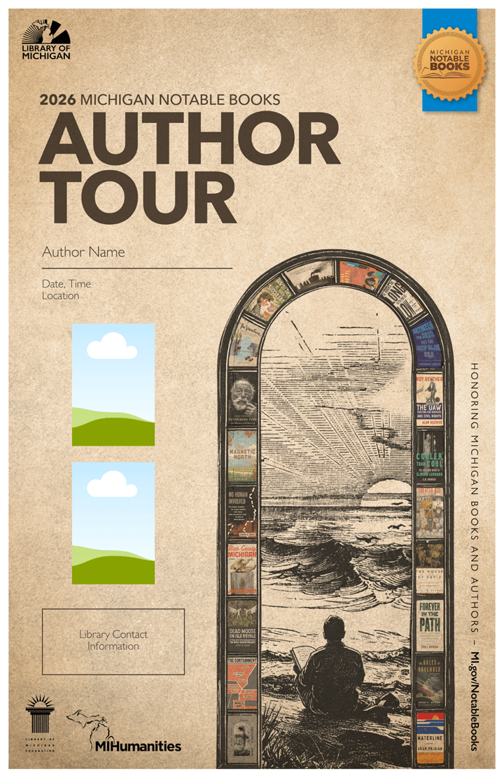 Library of Michigan 2026 Michigan Notable Books Tour 11x17 In-House