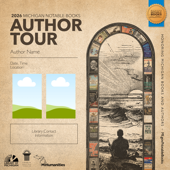 Library of Michigan 2026 Michigan Notable Books Tour Social Media Graphic