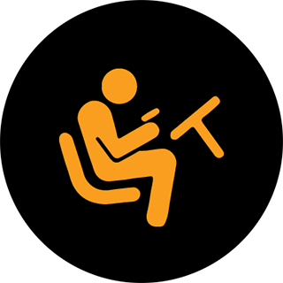 Icon of a person driving and texting