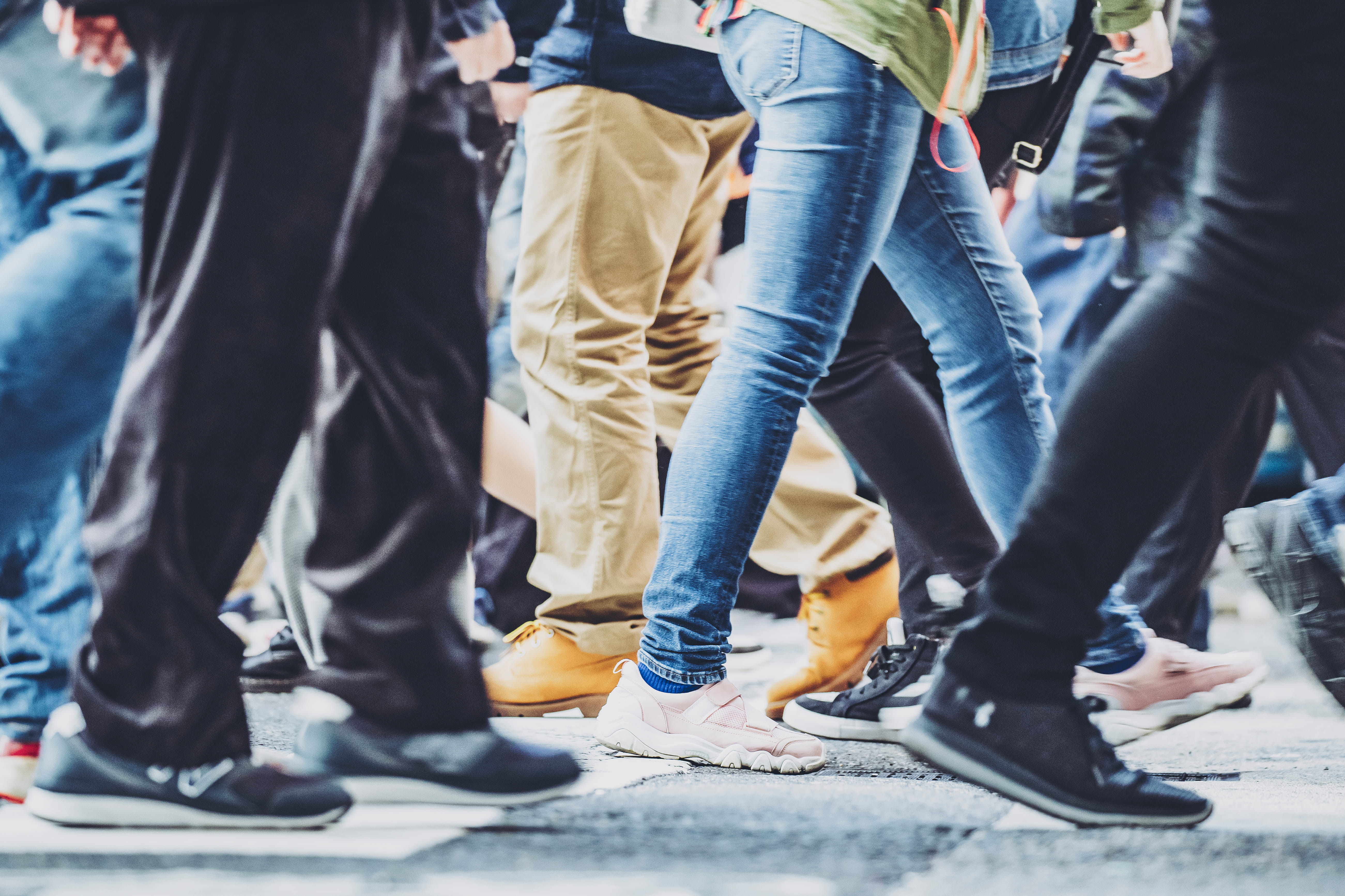 crowd of people walking