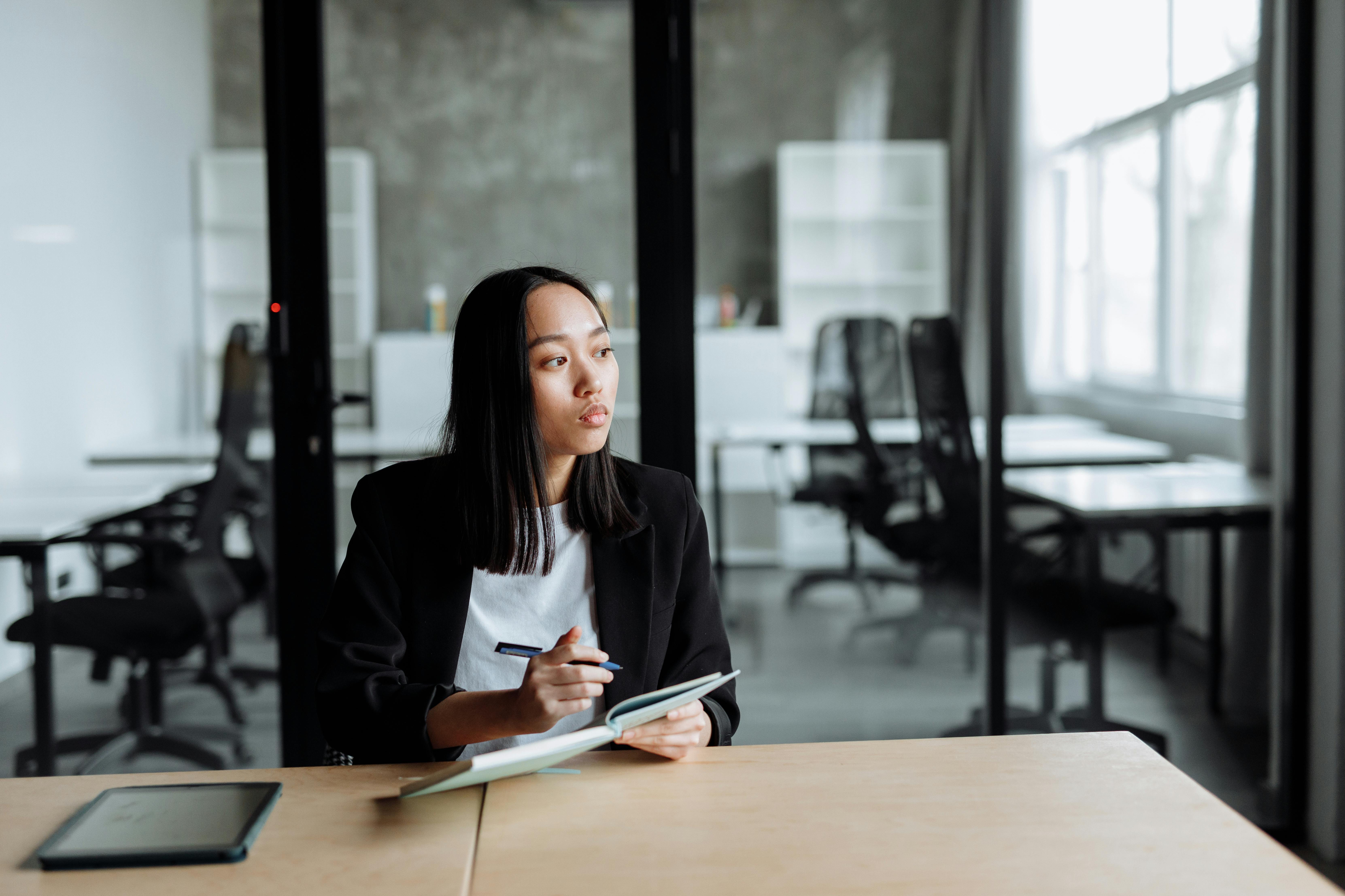 asian woman sitting