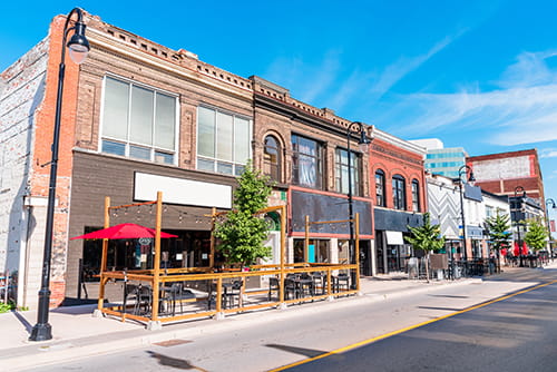photo of downtown storefronts