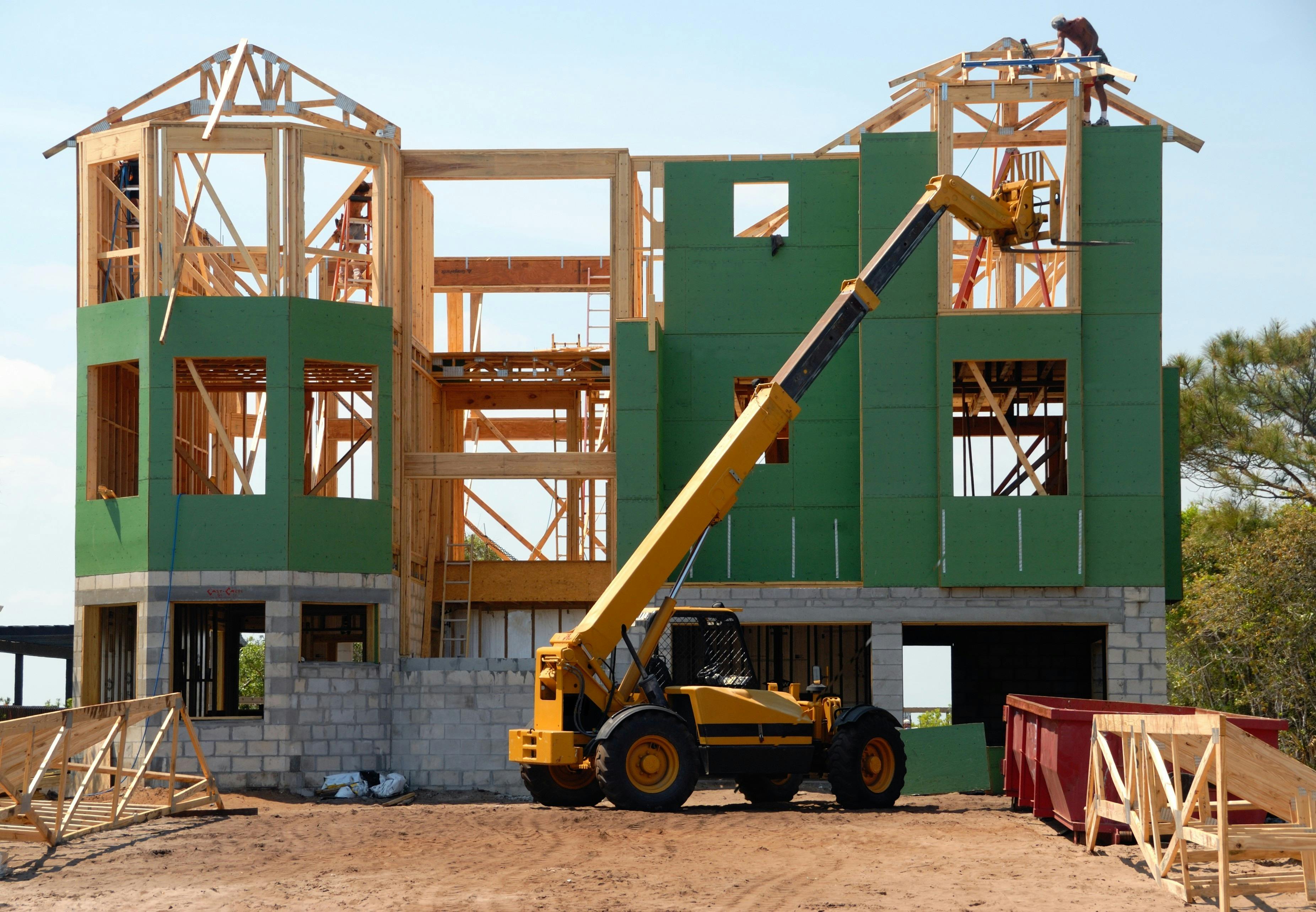 A residential building under construction.