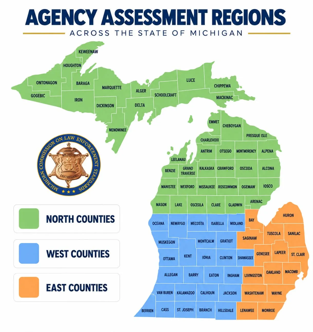 Michigan county map