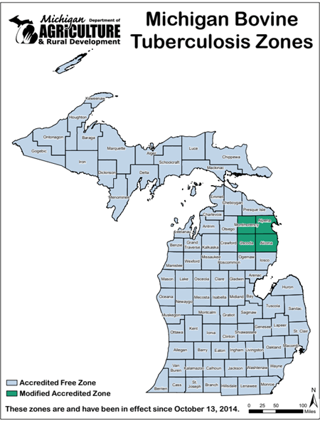 Michigan Bovine TB Zones