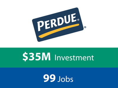 Perdue had a $35 Million investment resulting in 99 jobs.